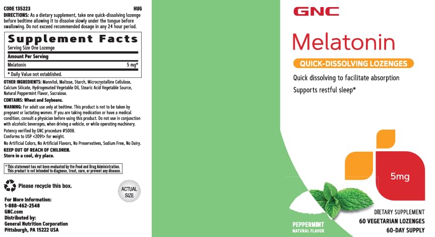 Melatonina Pastilhas de Dissolução Rápida 5 mg – 60 Pastilhas (60 Porções) - GNC