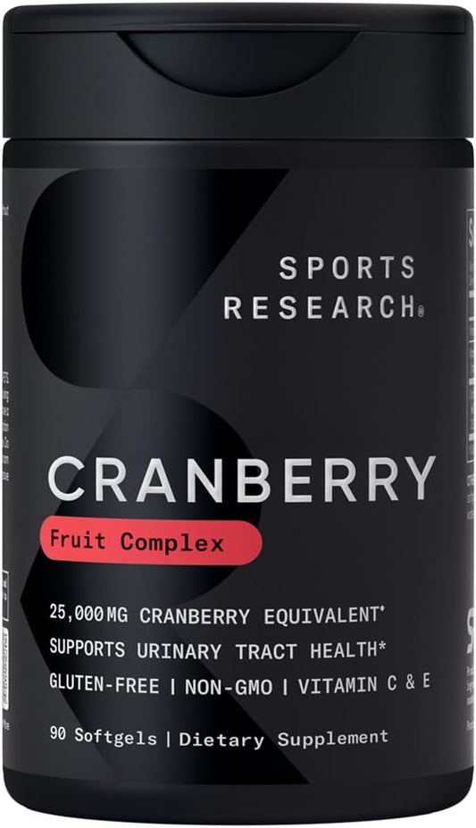 Cranberry Fruit Complex – Softgels para Suporte à Saúde do Trato Urinário – Equivalente a 25.000mg de Cranberries, Feito com Pacran - Sports Research