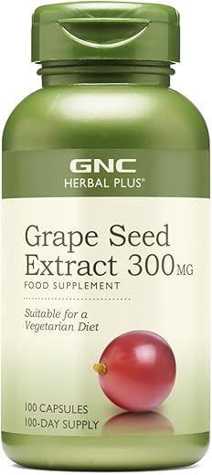 Herbal Plus Extrato de Semente de Uva 300mg | Suporte Antioxidante | Vegetariano | 100 Unidades - GNC
