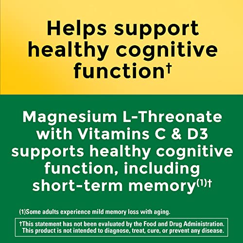 Magnésio L-Treonato com Vitamina C – Suplemento para Memória e Concentração - Nature Made