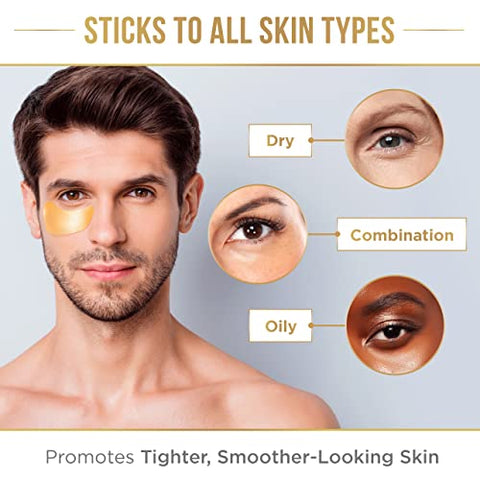 Golden Glow – Patches para os Olhos (20 Pares) – Tratamento Rejuvenescedor para Olheiras, Olhos Inchados – Refrescante, Revitalizante – Viagem, Rugas – 20g - DERMORA