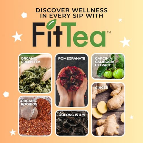 FitTea - Chá Detox Original Fit Tea 28 Dias para Perda de Peso e Gordura Abdominal – Chá Emagrecedor e Desintoxicante Clinicamente Testado para Mulheres e Homens – Chá Slim Detox Bebida