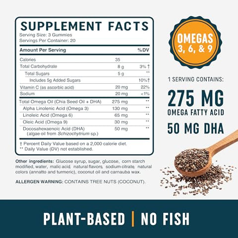 MAV NUTRITION - Gomas de Omega 3 6 9 DHA | Triplo Ômega à base de Algas