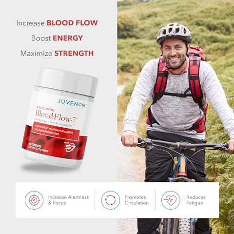 BloodFlow-7: Suplemento de Óxido Nítrico com Nitrosigine – Aumente o Fluxo Sanguíneo e a Performance - Juvenon