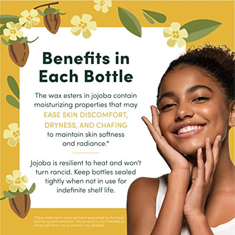 HobaCare - Óleo de Jojoba Puro 100% Orgânico para Cuidados com o Bebê – Corporal Não Refinado e Extraído a Frio