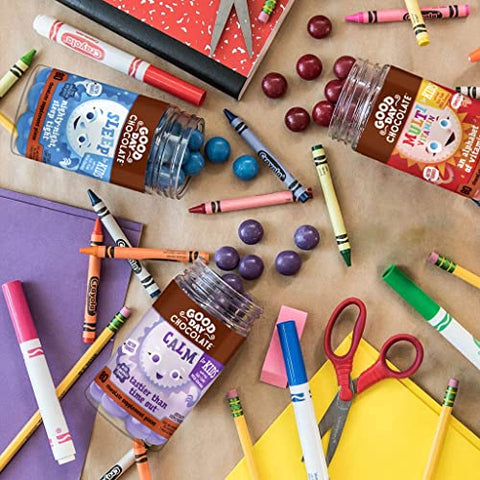 Multivitamínico Completo para Crianças, Vitaminas A, B6, B12, C, D, E, Ácido Fólico e Biotina, Chocolate de Comércio Justo e Não-OGM, 50 Peças - Good Day Chocolate