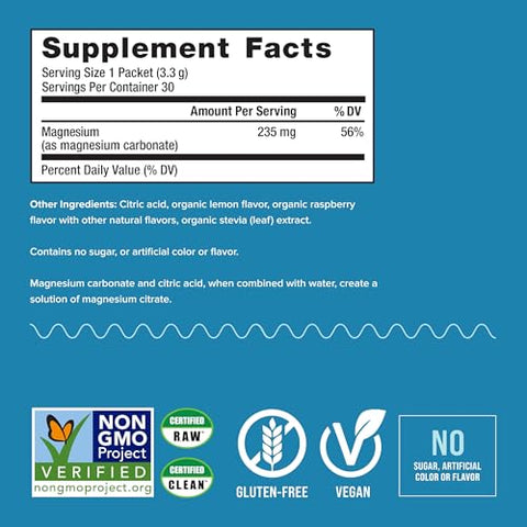 Calm – Suplemento de Citrato de Magnésio em Pó para Bebida Anti-Estresse – Sem Glúten, Vegano – 100g - Natural Vitality