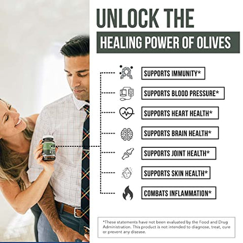 Triquetra Health - Total Olive® – Extrato de Folha de Oliveira (40% Oleuropeína) + Extrato de Fruta de Oliveira (20% Hidroxitirosol) – Extrato de Espectro Completo Cultivado