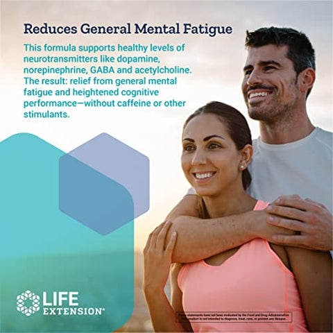 Brain Fog Relief: Fórmula Nootrópica Livre de Cafeína, de Ação Rápida, Ajuda a Clarear a Mente – Sem Glúten, Não-OGM – 30 Softgels - Life Extension