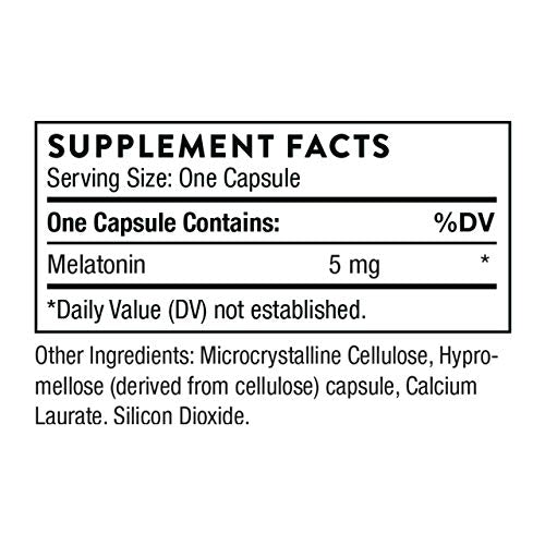 Melaton-5-5mg Melatonina – Suporta Ritmos Circadianos, Sono Repousante e Relaxamento – Sem Glúten, Sem Soja, Sem Laticínios – 60 Cápsulas - THORNE