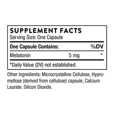 Melaton-5-5mg Melatonina – Suporta Ritmos Circadianos, Sono Repousante e Relaxamento – Sem Glúten, Sem Soja, Sem Laticínios – 60 Cápsulas - THORNE
