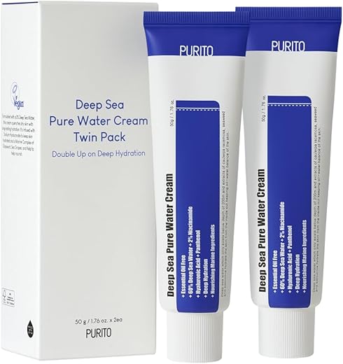Creme Hidratante Facial Água Pura do Mar Profundo Sem Óleo Essencial Twin Pack 2x (Vegano) - PURITO
