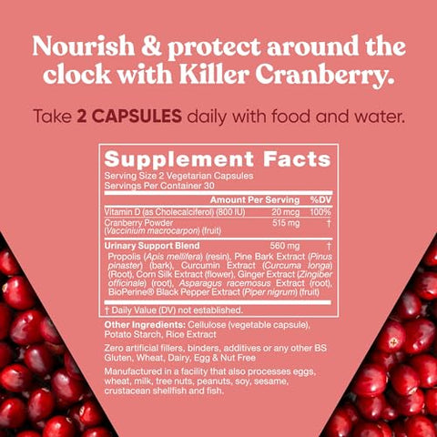 Eu Natural - Pílulas de Cranberry 9 em 1 para Mulheres – Defesa contra ITU com Ingredientes Clinicamente Estudados – Suplemento de 9 Extratos para o Trato Urinário – Casca de Pinheiro, Própolis, Vitamina D