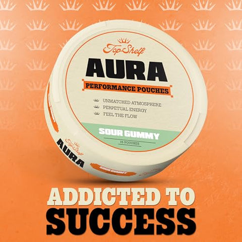Join Top Shelf Grind - Aura Caffeine Pouches | Energia Nootrópica, Suplemento Cerebral Alpha Performance com Cognizin Citicolina | 10g