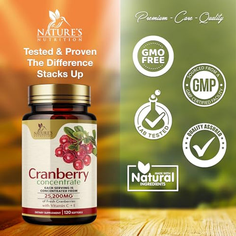 Nature's Nutrition - Concentrado de Cranberry: Suplemento de Extrato para Mulheres – 100g