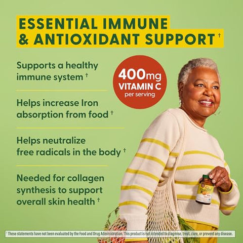 Ultra C 400 mg – Suplemento Vegano de Suporte Imunológico com Vitamina C, Feito com Alimentos Reais como Brócolis, Cenoura e Cranberry | MegaFood Ultra C 400 mg – Suporte Imunológico Vegano com Vitamina C - MegaFood