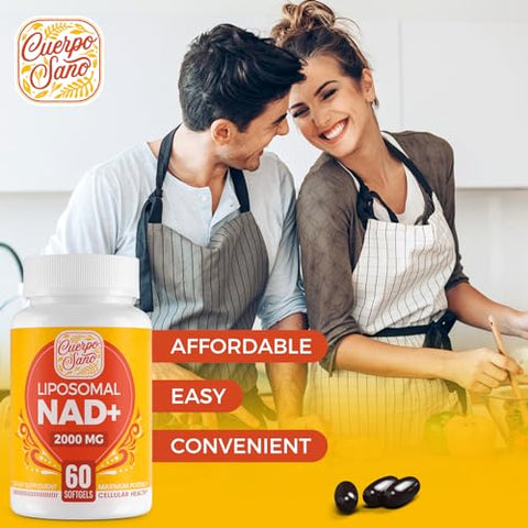 Cuerpo Sano - Suplemento NAD Lipossomal de 2000 MG, Alta Absorção, Mais Eficiente que o Nicotinamida Ribosídeo, Puro – Marca em Destaque