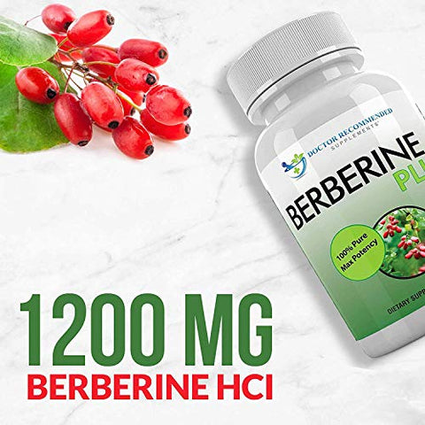 DOCTOR RECOMMENDED SUPPLEMENTS - Berberine Plus 1200mg – 120 Cápsulas Vegetais com Geléia Real, Fortalece o Sistema Imunológico e Melhora a Saúde Cardiovascular
