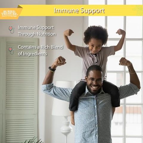 ACF Infantil Avançado Suporte Imunológico, Sabor Cereja, 473ml c/ Copo Dosador, Reforço Imunológico para Crianças, Fórmula Líquida de Imunidade Herbal c/ Vitamina C e Sabugueiro - Buried Treasure