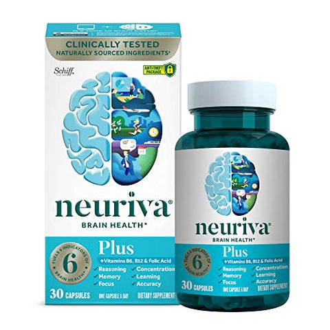Plus – Suplemento para o Desempenho Cerebral (30 Unidades), Suporte Cerebral com Ingredientes Naturais Comprovados Clinicamente 1 un (Pacote com 2) - NEURIVA