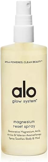 Yoga Spray Reset de Magnésio – Promove Calma, Restaura Corpo e Mente – com Magnésio Calmante, Valeriana, Arnica e Aromaterapia – 3,2 oz (90g) - Alo