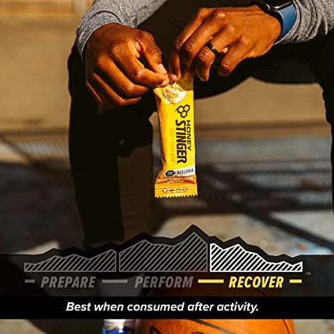 Barra de Sementes e Nozes Honey Stinger | Amendoim e Girassol | Alimento Rico em Proteínas para Exercícios, Resistência e Desempenho e Recuperação | Barra de Lanche Nutricional Esportivo para Casa