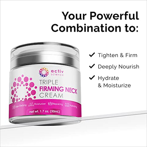 Creme Firmador para Pescoço – Hidratante Facial Natural Anti-Envelhecimento com Retinol Colágeno | 50g - ACTIVSCIENCE