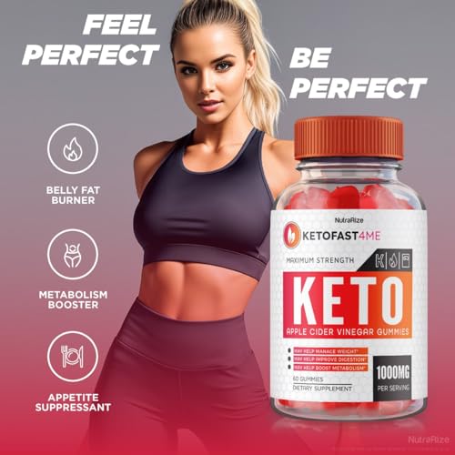NutraRize - (3 Pacotes) Gomas KetoFast4ME ACV – KetoFast 4 ME Gomas Keto ACV, Gomas Keto Fast4ME para Perda de Peso Avançada, Suplemento de Força Máxima, Gomas Keto Fast 4 ME Gomitas Gummy