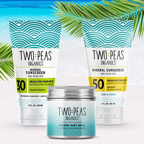 Two Peas Organics - Protetor Solar Orgânico Natural FPS 50 – Seguro para Recifes de Corais – Bebê, Criança – 100ml