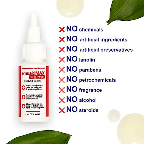 emuaid - EmuaidMAX Concentrado Soro de Primeiros Socorros 30ml para Psoríase, Eczema, Fungos nas Unhas, Foliculite e Dermatite Seborreica
