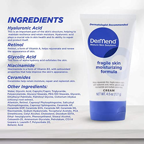 DerMend Mature Skin Solutions - Creme Hidratante Dermend para Pele Sensível: Fórmula Especial para Restauração – 50g