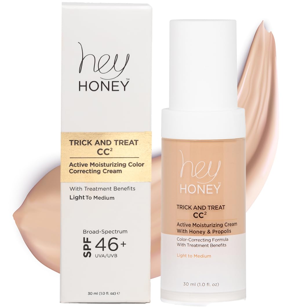 Trick and Treat CC Cream SPF 46 | Creme Corretor de Cor Hidratante Ativo com Mel | 50g - Hey Honey