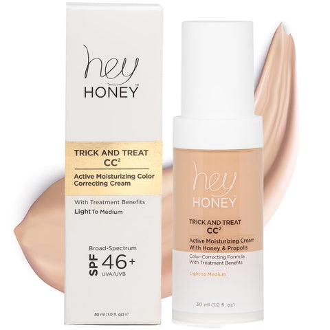 Trick and Treat CC Cream SPF 46 | Creme Corretor de Cor Hidratante Ativo com Mel | 50g - Hey Honey