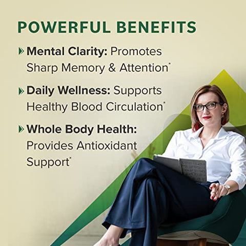 Prominent Nutrition - Ginkgo Biloba 120mg – Extrato de Folha de Ginkgo Biloba, Suplemento Herbal para Apoiar a Memória – Marca Ginkgo Biloba