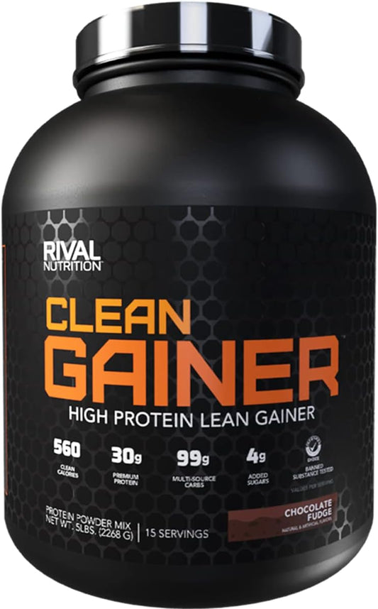 RIVAL NUTRITION - Rivalus Clean Gainer – Chocolate Fudge, 2,27kg | Ganho de Massa Muscular
