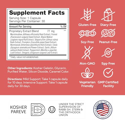 Cápsulas ParaGuard – Suplemento para Saúde Intestinal – Fórmula com Losna, Alho, Semente de Abóbora, Cravo - Zahler