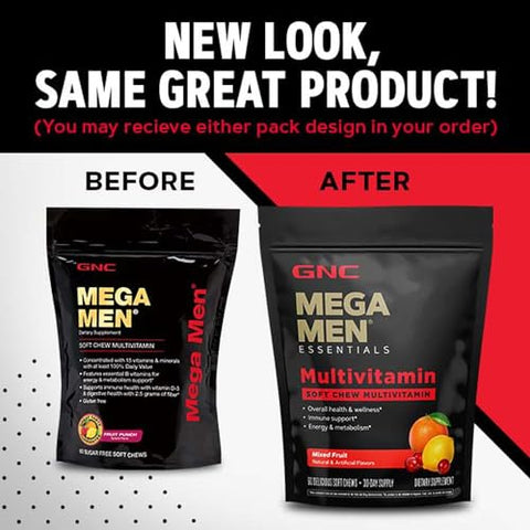 Mega Men – Frutas Variadas: Suplemento Multivitamínico para Homens – 60 cápsulas - GNC