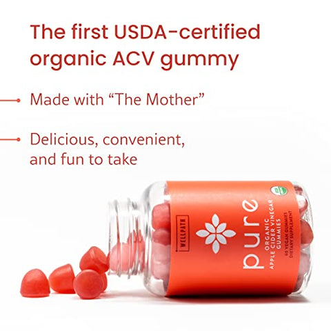 Gomas de Vinagre de Maçã ACV Puro com A Mãe – Orgânico Certificado pelo USDA – Vegano – Gomas de ACV – 60 Unidades - WellPath