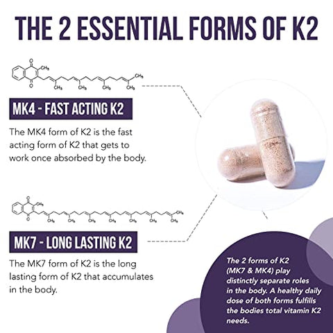 Triquetra Health - Total K2® | Vitamina K2 como MK7 | Fortaleça seus ossos | 60 cápsulas | 100% natural