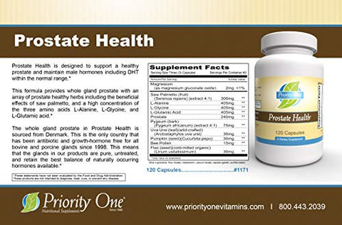 Vitamins – Saúde da Próstata 120 Cápsulas – Apoio à Próstata Saudável e Equilíbrio Hormonal Masculino na Faixa Normal com Benefícios Adicionais para a Próstata - Priority One