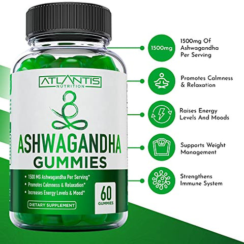 Atlantis Nutrition - Keto ACV Gummies – Perda de Peso Avançada – 90 Gummies + Ashwagandha – 60 Gummies