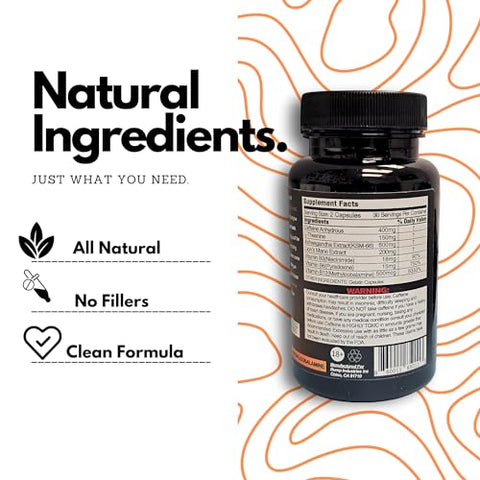 Want A Bump - Pílulas de Energia Extrema | 400mg de Cafeína | 600mg de Ashwagandha | 200mg de Lion’s Mane | Aumento de Energia