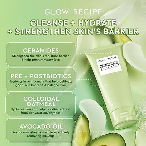Avocado Ceramide – Limpeza Facial Hidratante para Pele Seca – Removedor Diário de Maquiagem – 150ml - Glow Recipe