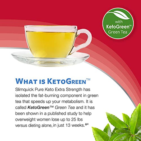 SlimQuick - Slimquick Pure 3x Extra Strength Pill for Women – Alcance suas metas de peso com ajuda do metabolismo, elimine o excesso de água e sinta-se saciada por mais tempo com extrato de chá verde, vitex agnus-castus