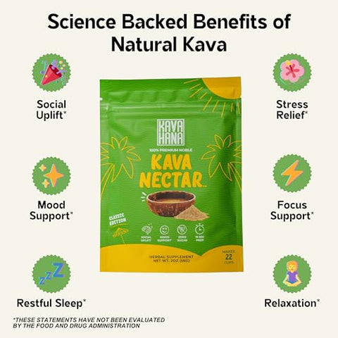 Kavahana - Kava Nectar em Pó Cerimonial de Grau Nobre – Promove Elevação Social e Relaxamento – 100g