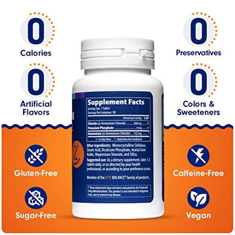 SENSEable Supplements - Lyte Balance – Suplemento de Cloreto de Amônio e Fosfato de Potássio | Nutrição com Fosfato de Potássio | Equilíbrio do pH, Construção Muscular, Muco