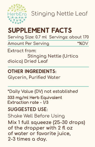 HerbEra - Extrato Herbal de Urtiga Dioica B120, Líquido Concentrado sem Álcool, 118 ml (4 fl oz)