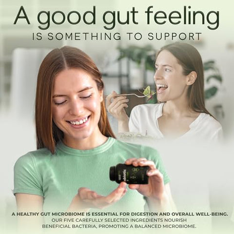 Natural Flow Supplements - Fibra Prebiótica 5 em 1 Cápsulas – Natural Flow 5X Fibra XOS, GOS, FOS, Acácia e Inulina de Agave, Fórmula Diária de Fibra Solúvel para Suporte Intestinal e Estímulo de Bactérias Benéficas