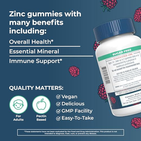 MaryRuth Organics - Zinc Gummies MaryRuth’s | Suplemento de Zinco | Suporte Imunológico | Mineral Essencial | Base de Pectina | Saúde Geral