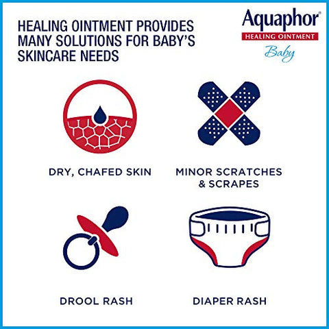 Pomada Cicatrizante para Bebês, Tratamento Avançado para Assaduras e Bochechas Ressecadas, 3g (Pacote com 3) - Aquaphor